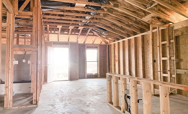 Home Framing Interior Under Construction Open Layout