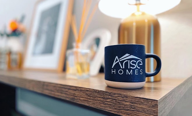 Arise Homes Brand Mug Home Decor Detail