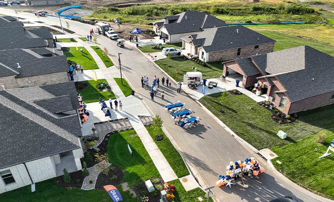 Aerial New Home Community Event Neighborhood Launch